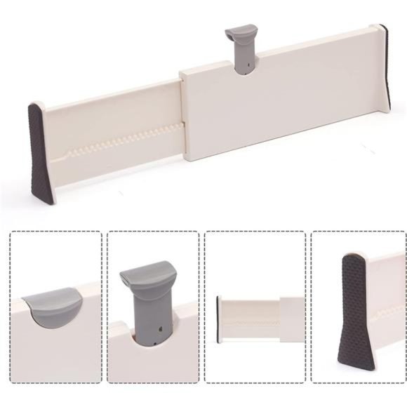 Set of 8Adjustable Drawer Dividers Organizer Separators Plastic DresserOrganizer - Picture 5 of 7